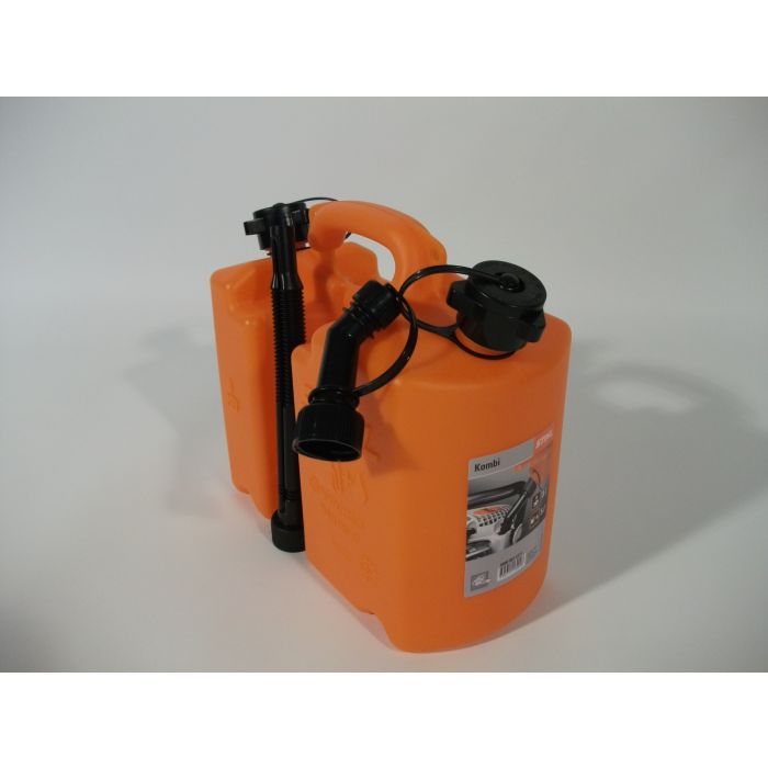 Stihl Kombi Kanister mit Einfüllsystem/ 3 + 1,5 L./ 5 + 3 L./  orange/transparent