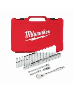 Milwaukee Ratschen- und Steckschlüsseleinsatz Set 3/8" metrisch (32-teilig)