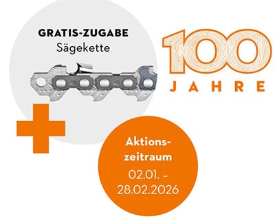 100 Jahre Stihl Frühjahr 2026 Gratis Sägekette